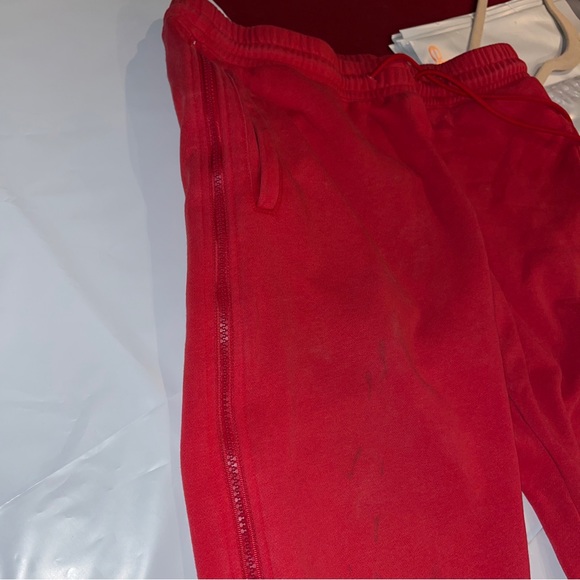 Black Pyramid RED Baggy Sweatpants Black Side Spellout ZIP SIDES Mens Medium Y2K - Picture 14 of 16